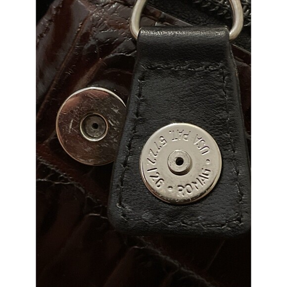 Brighton Vintage Brown Croc Embossed Leather Shoulder Bag Purse - Picture 12 of 16